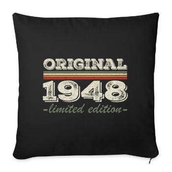 Legend since 1948 Born 1948 Birthday 1948 - Sofa pillowcase 17,3'' x 17,3'' (45 x 45 cm) - black - Front