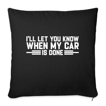 Non, ma voiture n’est pas encore terminée outils drôle de mécanicien automobile - Housse de coussin décorative 45 x 45 cm - noir - Devant