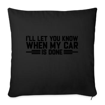 Non, ma voiture n’est pas encore terminée outils drôle de mécanicien automobile - Housse de coussin décorative 45 x 45 cm - noir - Devant
