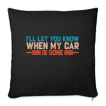 Non, ma voiture n’est pas encore terminée outils drôle de mécanicien automobile - Housse de coussin décorative 45 x 45 cm - noir - Devant