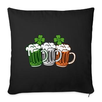 Irish Beer Ireland Flag St. Patrick's Day - Sofa pillowcase 17,3'' x 17,3'' (45 x 45 cm) - black - Front