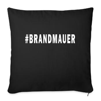 Brandmauer weiße Schrift - Sofakissenbezug 45 x 45 cm - Schwarz - Vorne