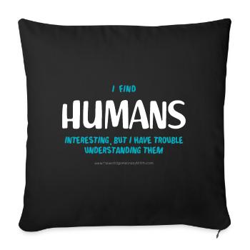 Humans (dark) - Sofa pillowcase 17,3'' x 17,3'' (45 x 45 cm) - black - Front