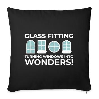 Verglaser Fenster Glasbeschlag Monteur Glasarbeiten - Sofakissenbezug 45 x 45 cm - Schwarz - Vorne