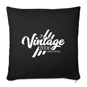Vintage 2006 Anniversaire Style Rétro - Housse de coussin décorative 45 x 45 cm - noir - Devant