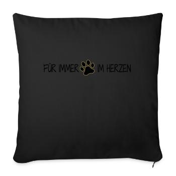 Forever in the heart - Sofa pillowcase 17,3'' x 17,3'' (45 x 45 cm) - black - Front