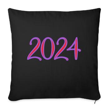 2024 - Sofa pillowcase 17,3'' x 17,3'' (45 x 45 cm) - black - Front