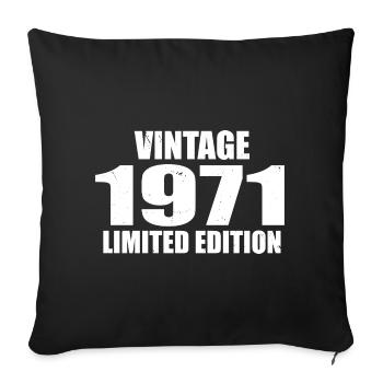 Vintage 1971 Birthday 1971 - Retro 1971 - Sofa pillowcase 17,3'' x 17,3'' (45 x 45 cm) - black - Front