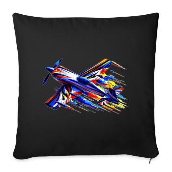 Avion de voltige 2 - Housse de coussin décorative 45 x 45 cm - noir - Devant