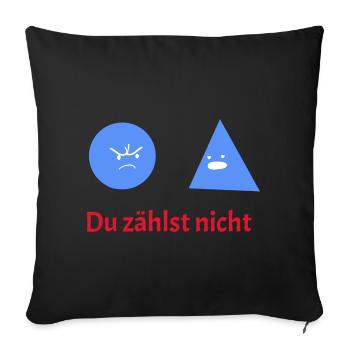 You Don't Count: Geometry Humor - Sofa pillowcase 17,3'' x 17,3'' (45 x 45 cm) - black - Front