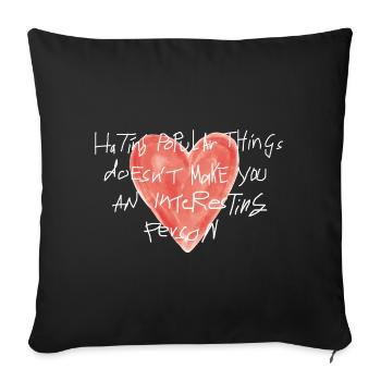 Trendy Herz Design - Sofakissenbezug 45 x 45 cm - Schwarz - Vorne