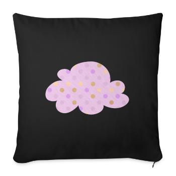 Cloud Dots Dots Chambre d’enfant Météo Rose Fille - Housse de coussin décorative 45 x 45 cm - noir - Devant