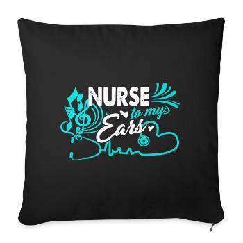 Nurse To My Ears - Sofa pillowcase 17,3'' x 17,3'' (45 x 45 cm) - black - Front