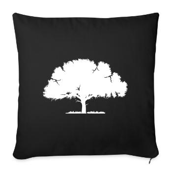 Oak tree forest nature vector illustration icon - Sofa pillowcase 17,3'' x 17,3'' (45 x 45 cm) - black - Front