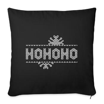 hohoho pixel Noël Neige Glace Cristaux Logo - Housse de coussin décorative 45 x 45 cm - noir - Devant