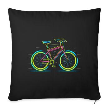 Rennrad Retrowave - Sofakissenbezug 45 x 45 cm - Schwarz - Vorne