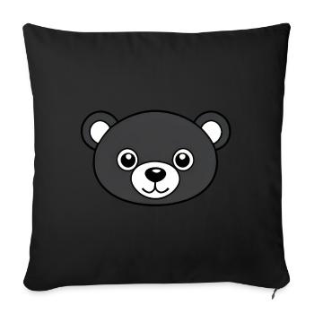 Cute Cartoon Mascot Bear - Sofa pillowcase 17,3'' x 17,3'' (45 x 45 cm) - black - Front