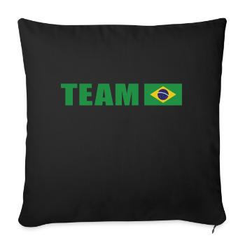 Support-Team Brasilien - Sofakissenbezug 45 x 45 cm - Schwarz - Vorne