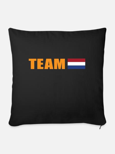 Support Team Holland - Sofa pillowcase 17,3'' x 17,3'' (45 x 45 cm) - black