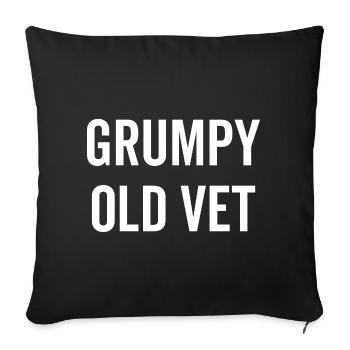 Grumpy Old Vet - Housse de coussin décorative 45 x 45 cm - noir - Devant