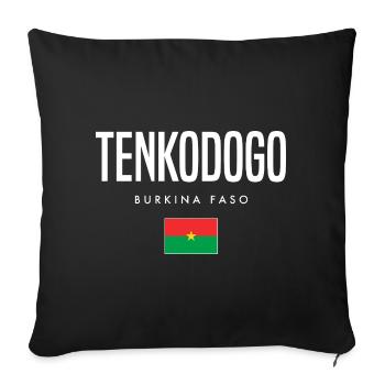 Tenkodogo Burkina Faso - Housse de coussin décorative 45 x 45 cm - noir - Devant