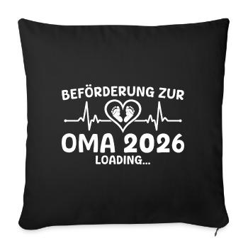 Werdende Oma 2026 loading - Großmutter - Sofakissenbezug 45 x 45 cm - Schwarz - Vorne