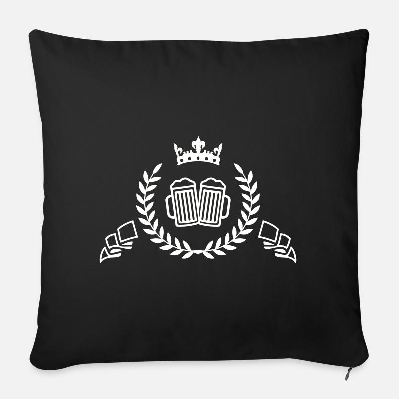 Tradition de la bière royale - Housse de coussin décorative 45 x 45 cm - noir