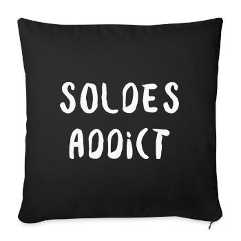 Sale Addict Humor Shopping and Fashion - Sofa pillowcase 17,3'' x 17,3'' (45 x 45 cm) - black - Front