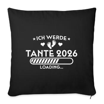 I'm going to be an aunt 2026 - Pregnancy announcement - Sofa pillowcase 17,3'' x 17,3'' (45 x 45 cm) - black - Front