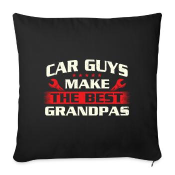 Les gars de voitures font le meilleur devis drôle de grand-père - Housse de coussin décorative 45 x 45 cm - noir - Devant