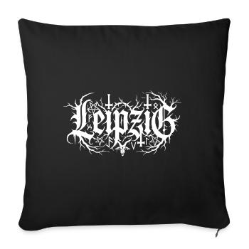 Ville préférée de Leipzig : Art Black Metal - Housse de coussin décorative 45 x 45 cm - noir - Devant