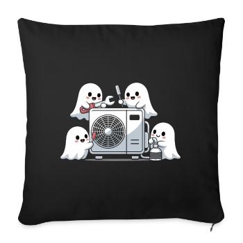 Motif drôle de technique climatique pour les fantômes HVAC d’Halloween - Housse de coussin décorative 45 x 45 cm - noir - Devant