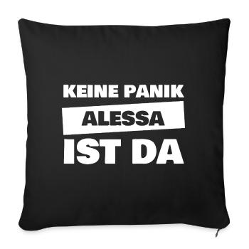 Prénom Alessa - Housse de coussin décorative 45 x 45 cm - noir - Devant