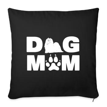 Amant des chiens Maltais Maman de chien Maman Papa de chien - Housse de coussin décorative 45 x 45 cm - noir - Devant