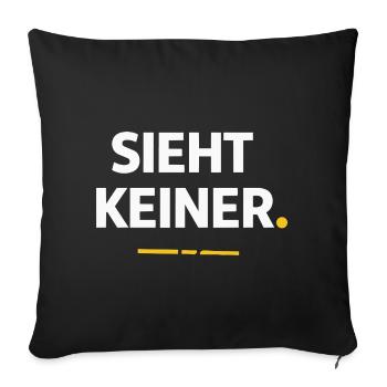 Personne ne le voit. – T-shirt Artisan Drôle - Housse de coussin décorative 45 x 45 cm - noir - Devant