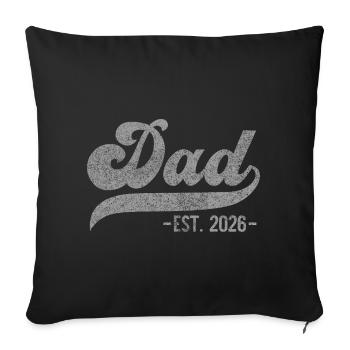 Dad EST. 2026 – Cadeau pour les nouveaux papas - Housse de coussin décorative 45 x 45 cm - noir - Devant