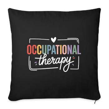Colored Occupational Therapy Typography - Sofa pillowcase 17,3'' x 17,3'' (45 x 45 cm) - black - Front