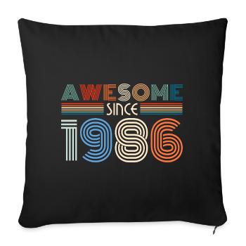 Awesome Since 1986 Retro Stripes - Sofa pillowcase 17,3'' x 17,3'' (45 x 45 cm) - black - Front