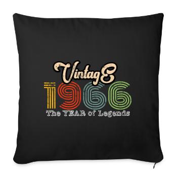1966 vintage - Sofa pillowcase 17,3'' x 17,3'' (45 x 45 cm) - black - Front