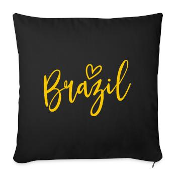 Brazil Heart Women Love Brazil - Sofa pillowcase 17,3'' x 17,3'' (45 x 45 cm) - black - Front