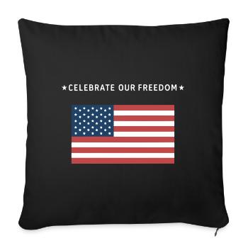Liberty American Flag - Sofa pillowcase 17,3'' x 17,3'' (45 x 45 cm) - black - Front