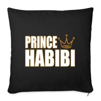 Prince Habibi – Royal Arabic Love Statement Design - Sofa pillowcase 17,3'' x 17,3'' (45 x 45 cm) - black - Front