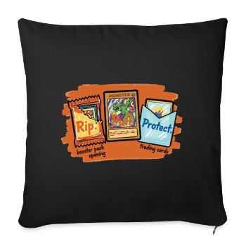 Rip Pull Protect Trading Card Booster Pack Opening - Sofa pillowcase 17,3'' x 17,3'' (45 x 45 cm) - black - Front