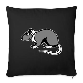 Cool Rat Sunglasses Side Funny Rodent - Sofa pillowcase 17,3'' x 17,3'' (45 x 45 cm) - black - Front