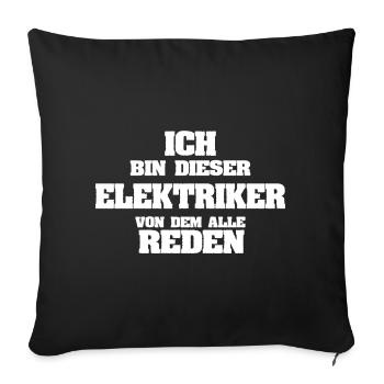 Arbeit Elektriker - Sofakissenbezug 45 x 45 cm - Schwarz - Vorne