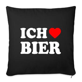 Ich liebe bier - Sofakissenbezug 45 x 45 cm - Schwarz - Vorne