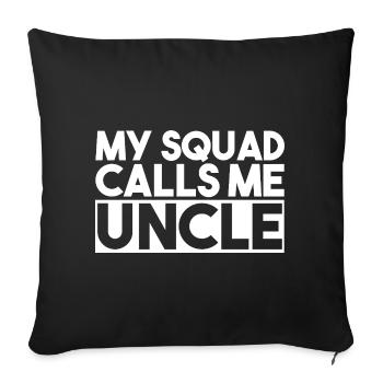 Mon escouade m’appelle oncle design cool - Housse de coussin décorative 45 x 45 cm - noir - Devant