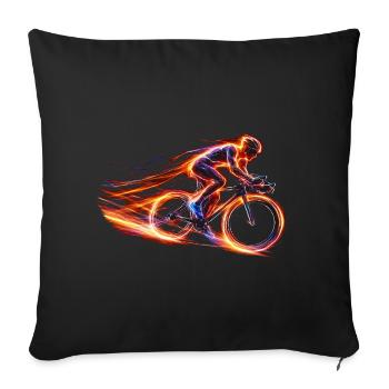 Conception de vélo de vitesse pour cyclistes de route - Housse de coussin décorative 45 x 45 cm - noir - Devant