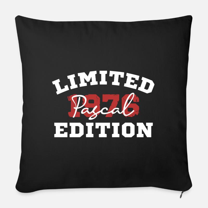 Pascal Édition Limitée 1976 - Housse de coussin décorative 45 x 45 cm - noir