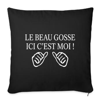 Beau gosse Cadeau humour personnalisé - Housse de coussin décorative 45 x 45 cm - noir - Devant